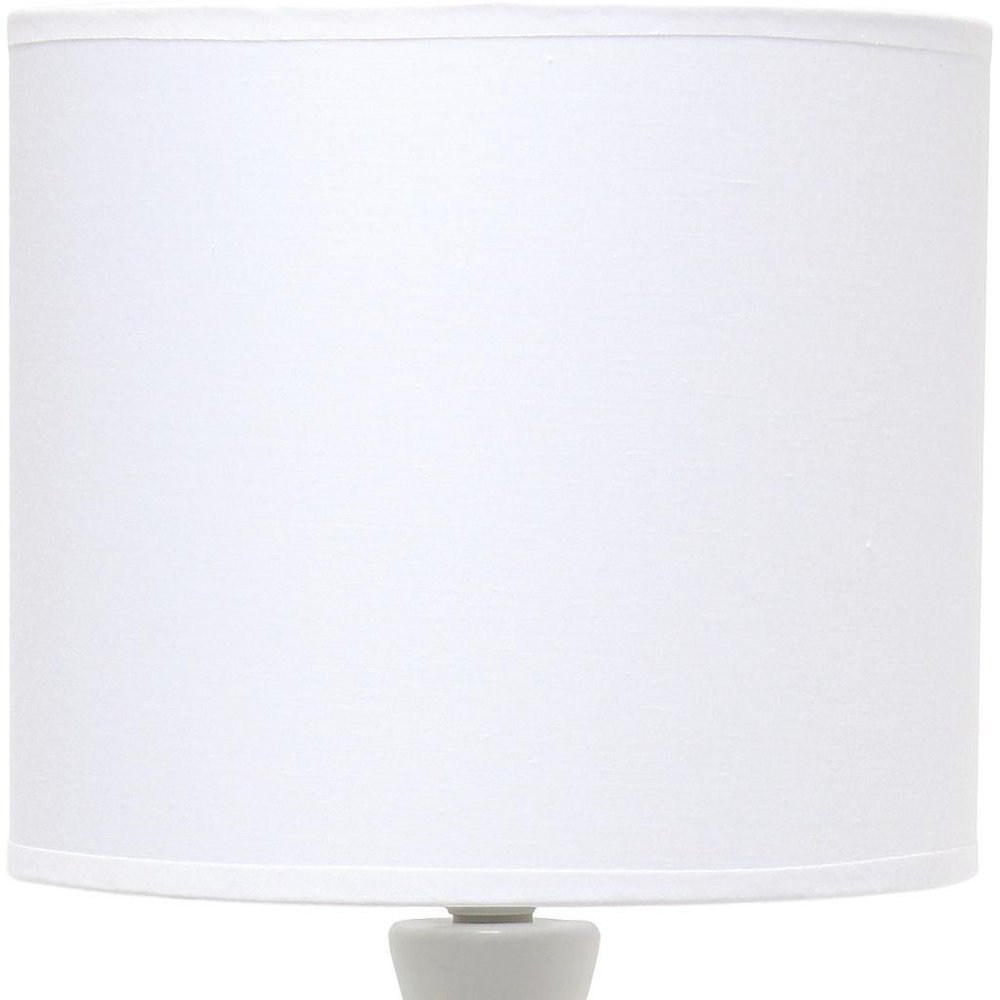 20" Off White Ceramic Novelty Table Lamp With Off White Drum Shade