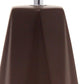 18" Brown And Silver Ceramic Geometric Table Lamp With White Drum Shade