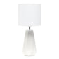 18" Off White Ceramic Geometric Table Lamp With White Drum Shade