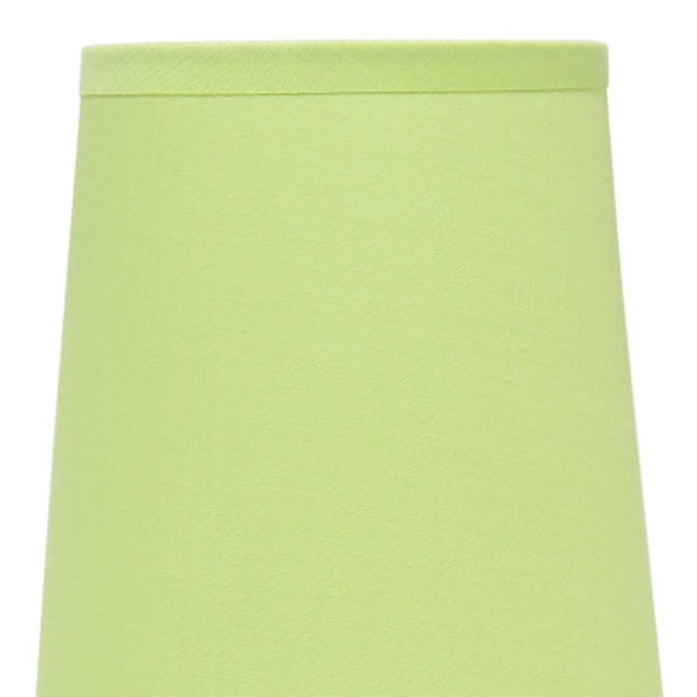 11" White Ceramic Round Table Lamp With Green Drum Shade