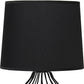 20" Black Metal Geometric Table Lamp With Black Drum Shade
