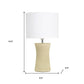 17" Beige Ceramic Novelty Table Lamp With White Drum Shade