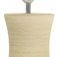 17" Beige Ceramic Novelty Table Lamp With White Drum Shade