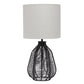 21" Black Rope Novelty Table Lamp With Light Gray Drum Shade