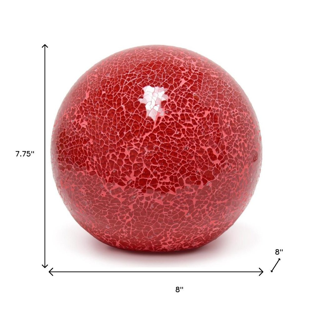 8" Red Globe Table Lamp