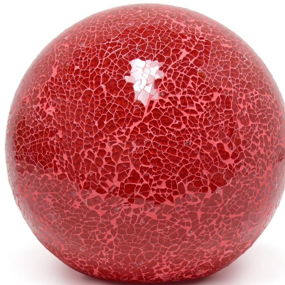 8" Red Globe Table Lamp