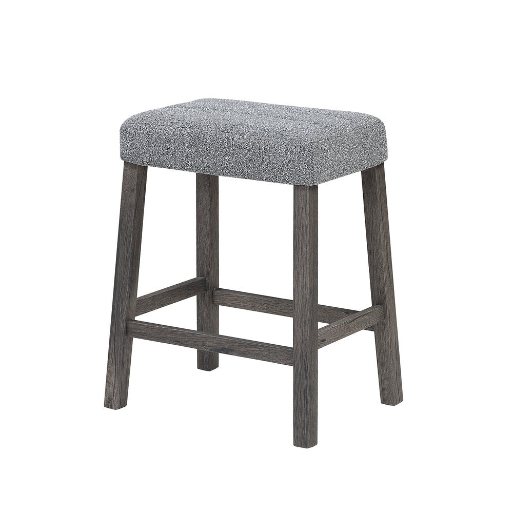 48" Three Piece Gray and Dark Brown Faux Marble and Solid Wood Rectangular Bar Set