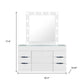 62" White Wood And Glass Six Drawer Vanity Table With Mirror Seating And Lights