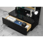 74" Black Wood Lighted Freestanding Framed Full Length Mirror