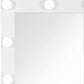 74" White Wood Lighted Freestanding Framed Full Length Mirror