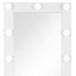74" White Wood Lighted Freestanding Framed Full Length Mirror