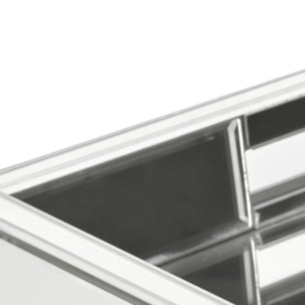 16" Silver Mirrored Glass Serving Tray With Handles