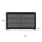 63" Black And Gray Wood Six Drawer Double Dresser