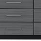 63" Black And Gray Wood Six Drawer Double Dresser