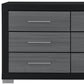 63" Black And Gray Wood Six Drawer Double Dresser