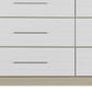 63" Natural And White Wood Six Drawer Double Dresser