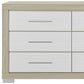 63" Natural And White Wood Six Drawer Double Dresser