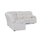 Off White Faux Leather Reclining Curved Six Piece Sectional With LED And Console