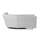 Off White Faux Leather Reclining Curved Six Piece Sectional With LED And Console