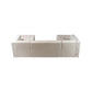 Ivory Velvet U Shaped Three Piece Sofa and Chaise Sectional With Toss Pillows