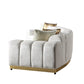 Gold And White Velvet Curved Three Piece Sectional With Toss Pillows