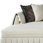 Cream Velvet U Shaped Sofa and Chaise Sectional With Toss Pillows