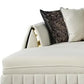 Cream Velvet U Shaped Sofa and Chaise Sectional With Toss Pillows