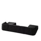Black Velvet U Shaped Sofa and Chaise Sectional With Toss Pillows