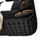 Black Velvet U Shaped Sofa and Chaise Sectional With Toss Pillows