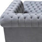 Gray Velvet U Shaped Three Piece Sofa and Chaise Sectional With Toss Pillows