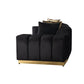 Black Velvet Modular Curved Two Piece Sectional With Toss Pillows