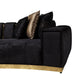 Black Velvet Modular Curved Two Piece Sectional With Toss Pillows