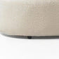 Ivory Boucle Modular Curved Two Piece Sofa and Chaise Sectional With Toss Pillows