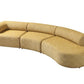 Mustard Boucle Modular Curved Three Piece Sectional With Toss Pillows