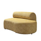 Mustard Boucle Modular Curved Three Piece Sectional With Toss Pillows