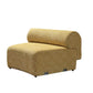 Mustard Boucle Modular Curved Three Piece Sectional With Toss Pillows