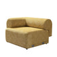 Mustard Boucle Modular Curved Three Piece Sectional With Toss Pillows
