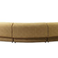 Mustard Boucle Modular Curved Three Piece Sectional With Toss Pillows
