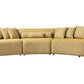 Mustard Boucle Modular Curved Three Piece Sectional With Toss Pillows