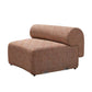 Orange Boucle Modular Curved Three Piece Sectional With Toss Pillows