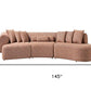 Orange Boucle Modular Curved Three Piece Sectional With Toss Pillows