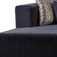 Black Velvet Modular U Shaped Four Piece Sofa and Chaise Sectional With Toss Pillows