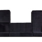 Black Velvet Modular U Shaped Four Piece Sofa and Chaise Sectional With Toss Pillows