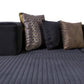 Black Velvet Modular U Shaped Four Piece Sofa and Chaise Sectional With Toss Pillows