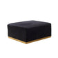 Black Velvet Modular U Shaped Four Piece Sofa and Chaise Sectional With Toss Pillows