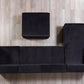 Black Velvet Modular U Shaped Four Piece Sofa and Chaise Sectional With Toss Pillows