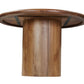 48" Brown Solid Wood Pedestal Base Round Top Dining Table