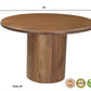 48" Brown Solid Wood Pedestal Base Round Top Dining Table