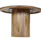 48" Natural Solid Wood Pedestal Base Round Top Dining Table