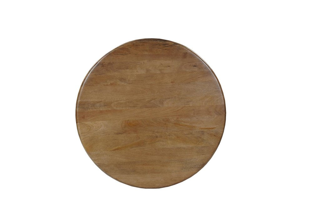 48" Natural Solid Wood Pedestal Base Round Top Dining Table